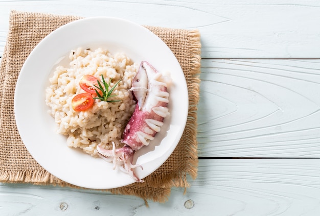 squids or octopus risotto