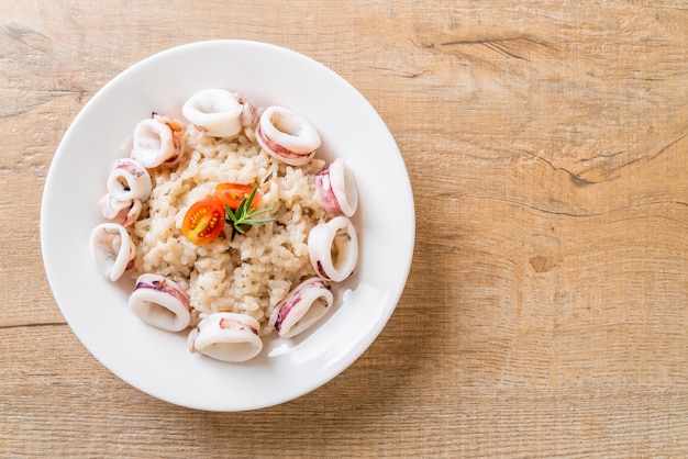 squids or octopus risotto