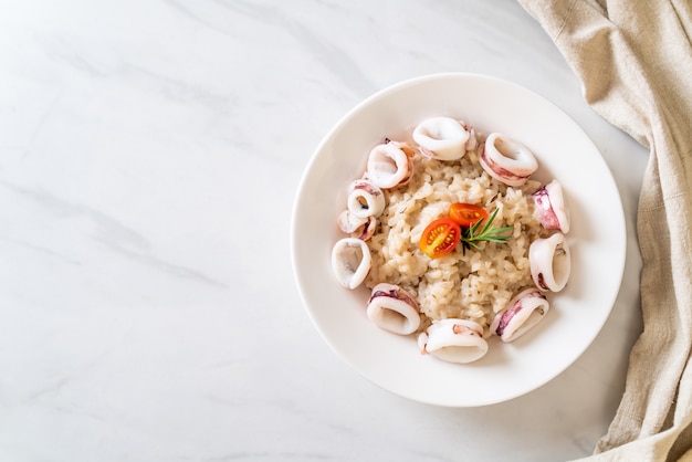 squids or octopus risotto