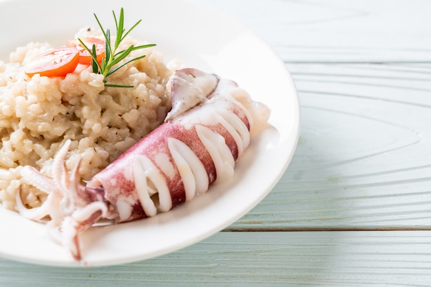 squids or octopus risotto