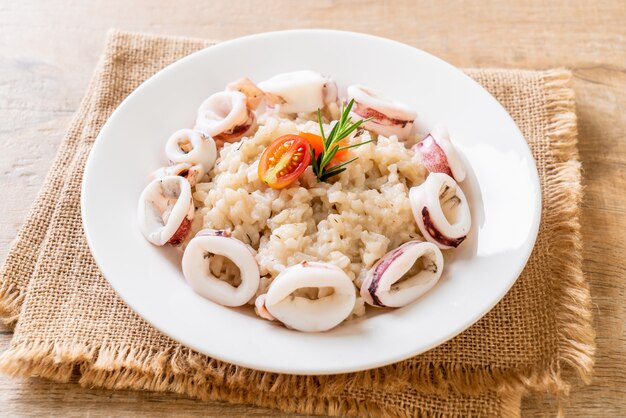 squids or octopus risotto