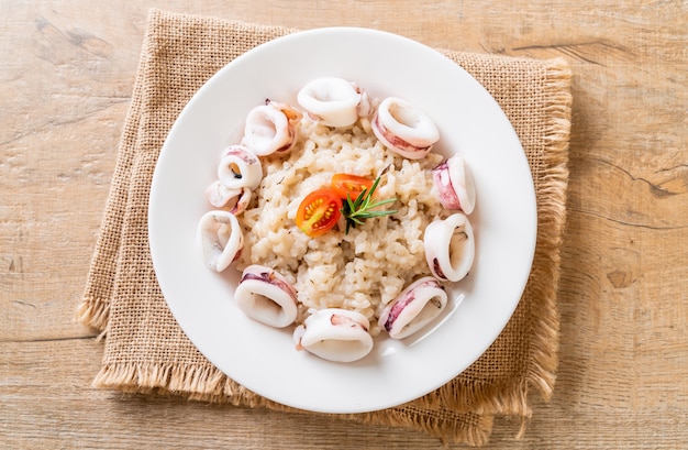 squids or octopus risotto