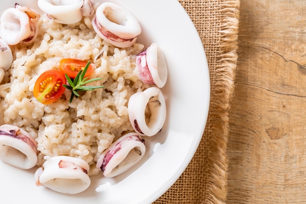 squids or octopus risotto