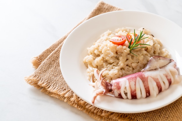 squids or octopus risotto