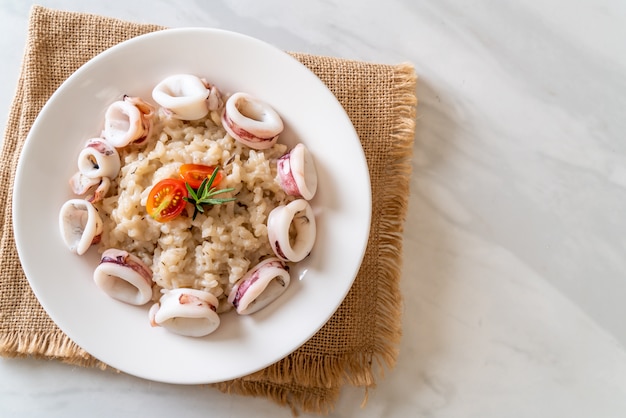 squids or octopus risotto