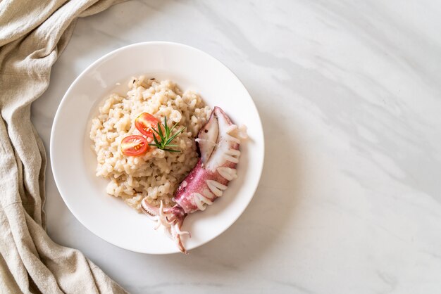 squids or octopus risotto