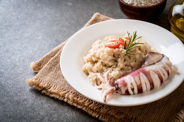 squids or octopus risotto