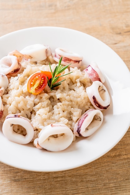squids or octopus risotto