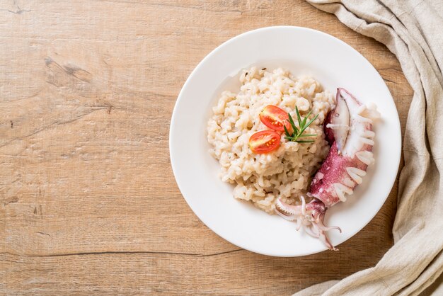 squids or octopus risotto