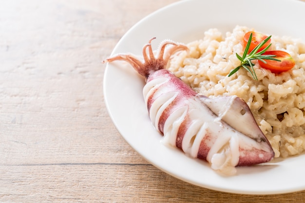 squids or octopus risotto