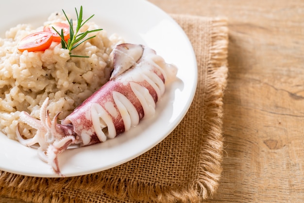 squids or octopus risotto