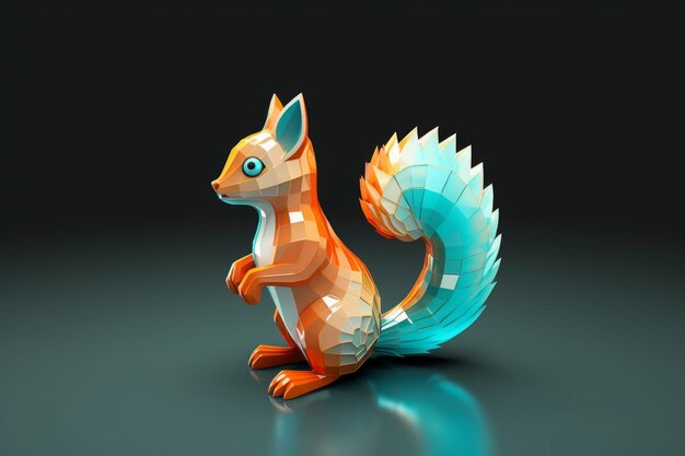 Photo a squirrel 3d