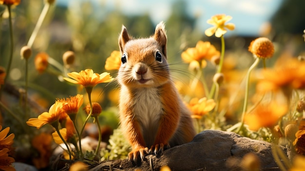 Squirrel beauty in nature