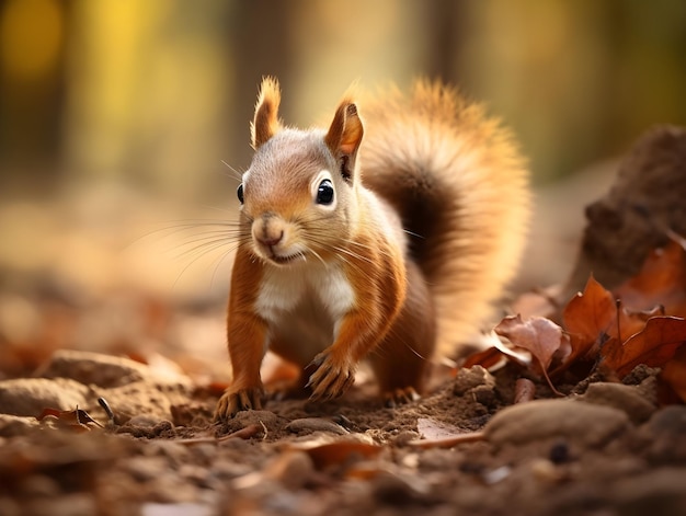 Squirrel On Brown Little Ground