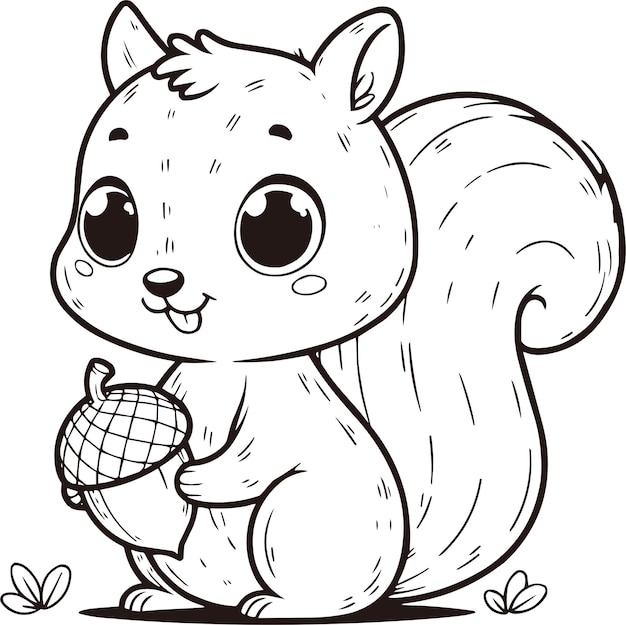 Photo squirrel coloring page