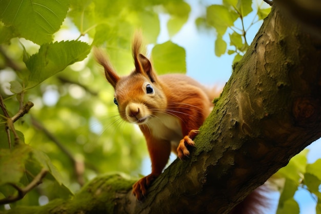 Squirrel Dining High in the Canopy