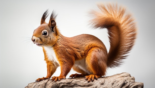 Squirrel Elevation Side View Isolated on White Background