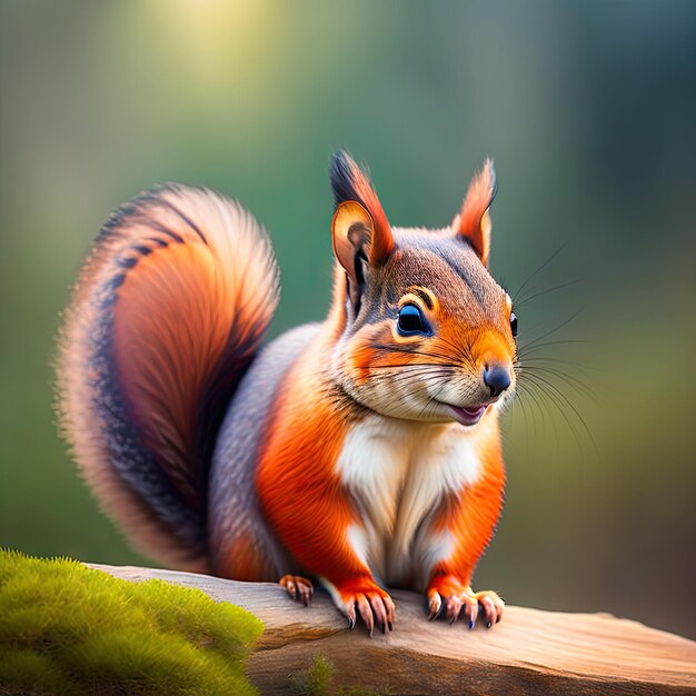 Squirrel expresses emotions up portrait of a Wild Red Squirrel Wildlife emotions