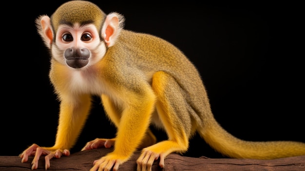 Squirrel monkey on the isolated background AI Generative