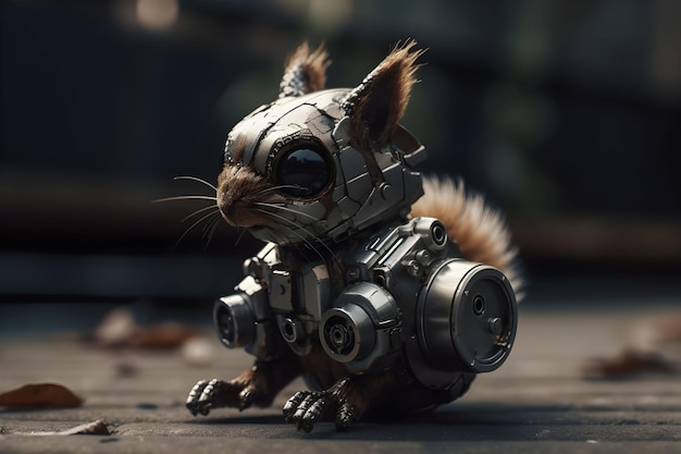 Squirrel robot generative ai generated technology