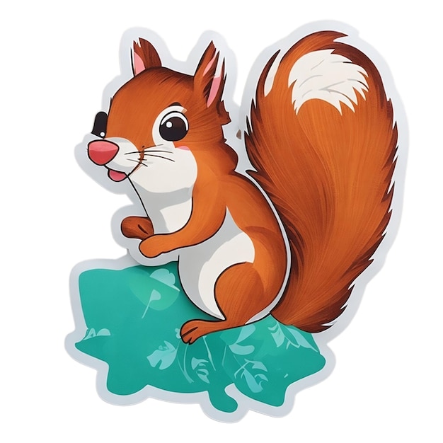 Squirrel sticker white background