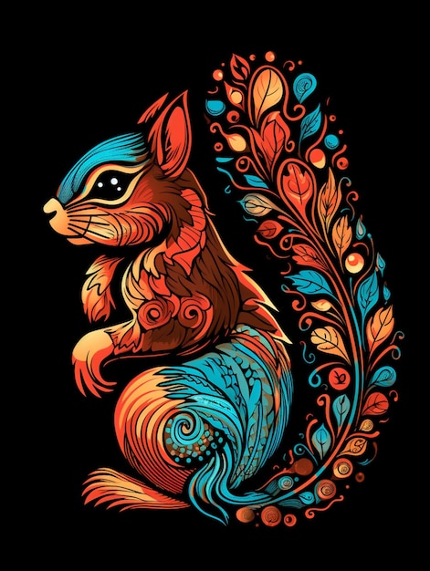 squirrel t shirt style print design