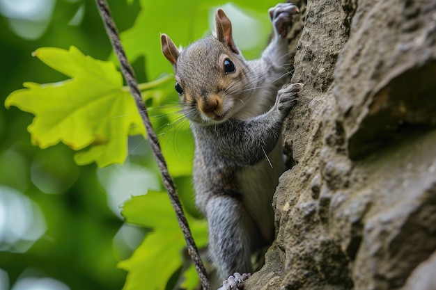 Squirrel on a tree in the forest