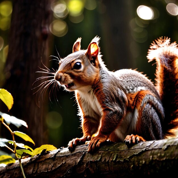 Photo squirrel wild animal living in nature part of ecosystem