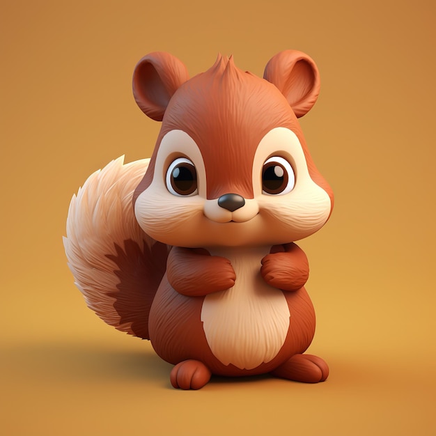 a squirrel with a brown face and a brown face and a brown background.