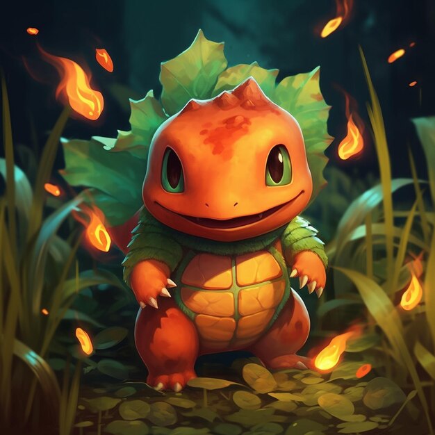 Photo squirtle cartoon chameleon pokemon character