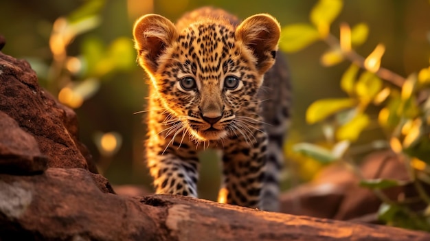 Sri Lankaanse panter Leopard jong Zwarte panter