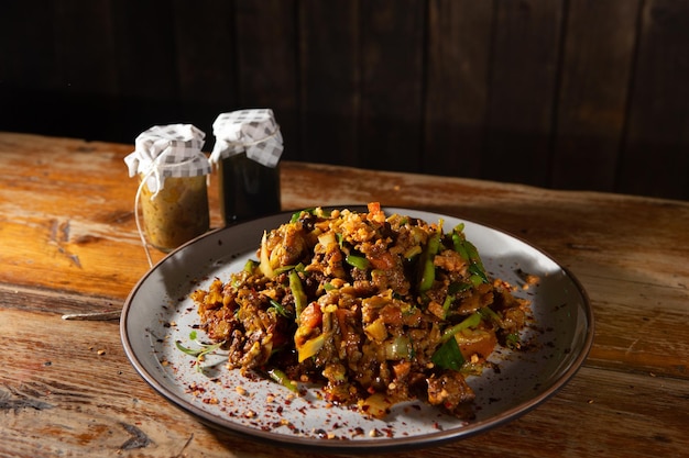 Photo sri lankan kottu on plate