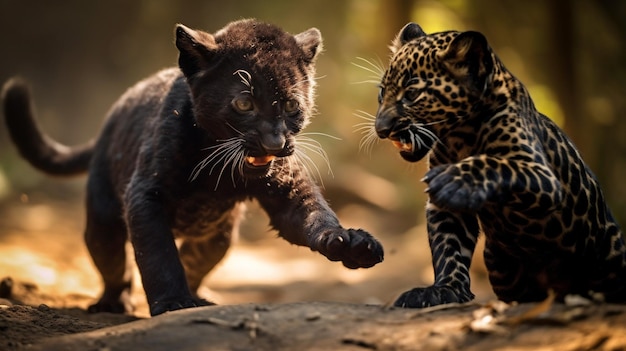 Sri lankan leopard cubs