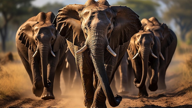 Sri Lankan Majesty Herd of Elephants in Harmony