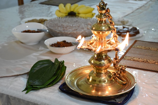 Photo sri lankan sinhala tamil new year avurudu celebrations table at april