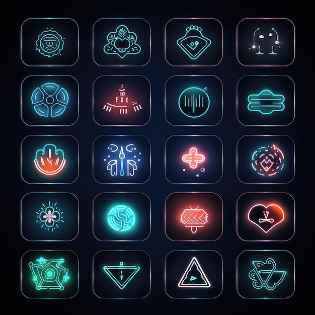 Photo srt of neon icon of medical frosted glass ai generative