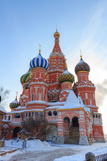 St Basils Cathedral on Red Square in Moscow at winter