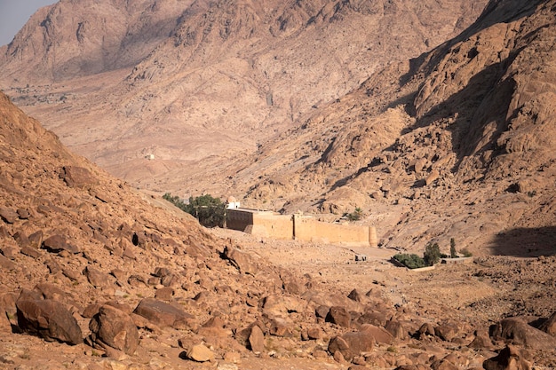 St Catherine's Monastery located in desert of the Sinai Peninsula in Egypt at the foot of Mount Moses