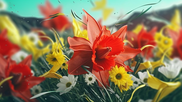 St Davids Day background created withGenerative AI