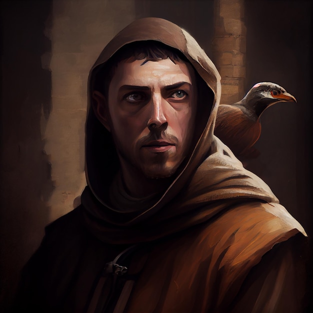 St. Franciscus van Assisi kunst schilderij illustratie Generatieve Ai