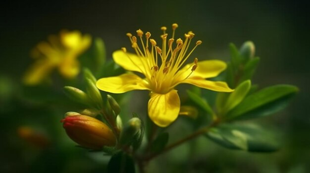 St Johns Wort Flower Beautifully Bloomed Generative AI