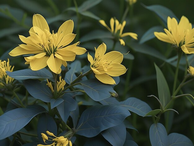 세인트 존스 워트 식물 Hypericum maculatum 꽃 성장