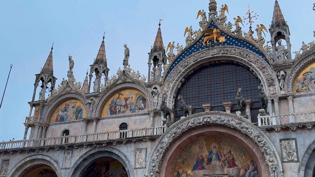 St Marks square St Marks basilica and Doges palace during carnival Venice Italy Europe February 10 2024