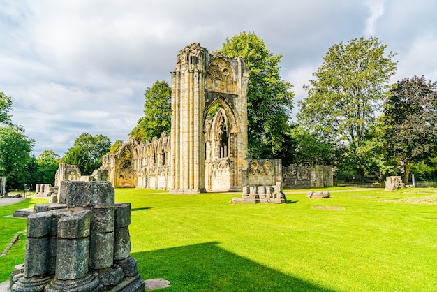 St. Mary's Abbey, museum garden in York city, England