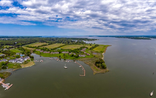 St. Michaels Maryland Chespeake Bay luchtfoto panorama