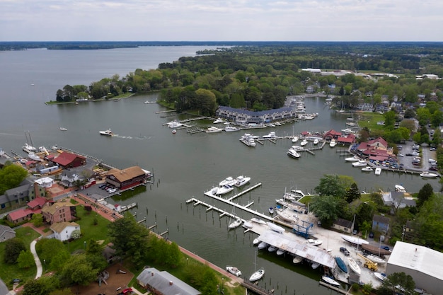 St. Michaels Maryland Chespeake Bay luchtfoto panorama