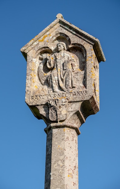 St Nectan carved cross in Hartland near Stoke