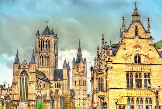 St. Nicholas Church, one of the most prominent landmarks in Ghent, Belgium