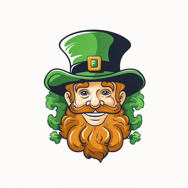 Photo st patric face with red hair and red beard