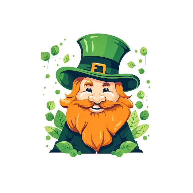 St patric Face with red hair and Red Beard